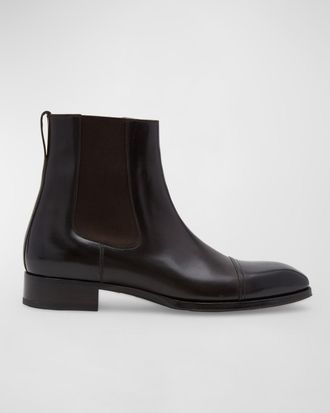 Tom Ford Mens Elkan Burnished Leather Chelsea Boots