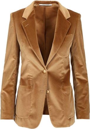 Tagliatore J-Parigi12L Single-Breasted Velvet Blazer - female - Tagliatore - Blazers - Beige - 2XS - Jackets