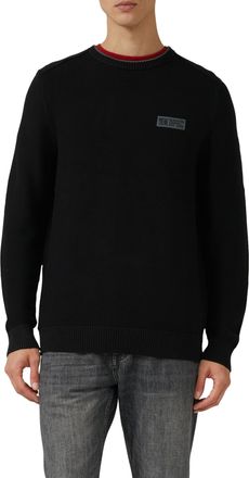 s.Oliver Strickpullover S.OLIVER, Herren, Gr. XXL, schwarz, Strick, Obermaterial: 100% Baumwolle, unifarben, regular fit h&uuml;ftlang, Rundhals, Strickb&uuml;ndchen, Pu