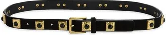 Treasure & Bond Dolly Stone Detail Leather Belt in Black at Nordstrom, Size X-Large