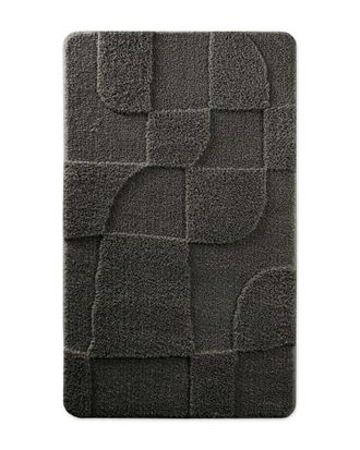 Wecon Home Alfombra de ba&ntilde;o en relieve antracita 80x150