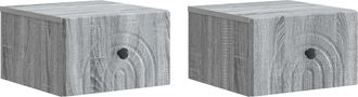 vidaXL Mesita De Noche De Pared 2 Uds. Gris Sonoma 33 X 34,5 X 20 Cm Vidaxl