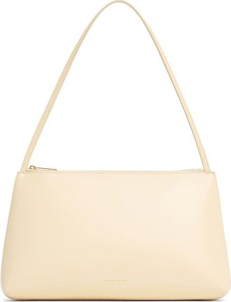 Mansur Gavriel Large Gaia Leather Shoulder Bag in Crema/Ebony at Nordstrom