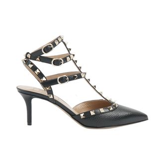 Valentino Pumps, female, Black, Size: 5 1/2 US Rockstud Ankle Strap Pump