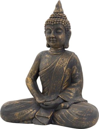 ECD Germany Ecd Germany - Estatua De Buda Sentado Figura De Resina Artificial Poliresina 63 Cm Bronce Escultura Estilo Asiatico Figurilla Decorativa Feng Shui De 