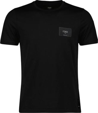 Fendi Roma Collection Zwart Katoenen T-shirt - Heren - T-shirts - Zwart - S - Katoen - Tops
