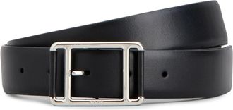 Tod's logo-engraved buckle leather belt - men - CALFSKIN - 100 - Black