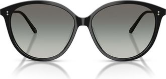 Oliver Peoples Soleau 60mm Butterfly Sunglasses in Black /Grey Gradient at Nordstrom