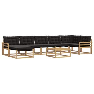 vidaXL Conjunto De Sof&aacute;s De Exterior 8 Pcs Blanco Y Negro Vidaxl