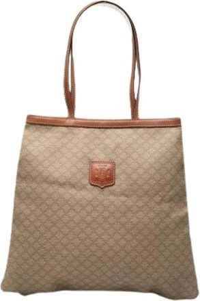 Celine Pre-owned Canvas Tote Bag - Dames - Vintage Shopper - Beige - ONE Size - Leer - Vintage