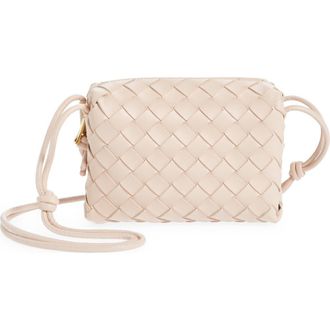 Bottega Veneta Small Intrecciato Leather Crossbody Bag in Lotus/Gold at Nordstrom