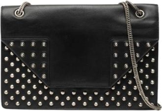 Saint Laurent Pre-owned Shoulder Bags, female, Black, Size: ONE SIZE Pre-owned Studded Shoulder Bag