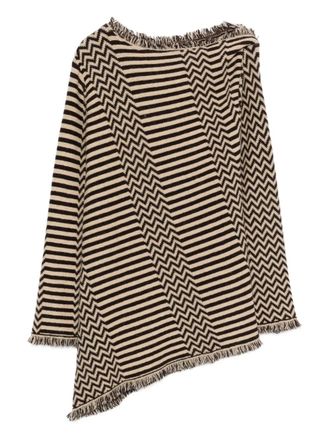 Gianfranco Ferre 1990s striped fringed sweater - women - Wool/Polyamide - S - Brown