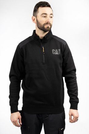 CAT Essential 1/4 Zip Polyester Heren Zwarte Trui