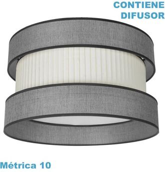 Fabrilamp Pantalla Colgante Home M10 Gris-beis 60dx60dx25h Difusor Incluido