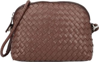 Dragon Diffusion Dark Brown Woven Leather Crossbody Bag