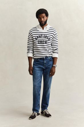 GANT Men Regular Fit Jeans (40/32) MID BLUE BROKEN IN