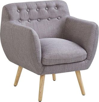 Beliani Beliani - Mid Century Modern Low Back Upholstered Armchair Grey Melby