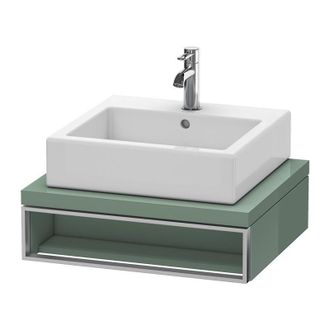 Duravit Duravit Vero Unidad De Lavabo Para Consola, 6540, 600 Mm, 1 Compartimento Abierto Incluyendo Toallero, Color (frente/cuerpo): Jade Laca Alto Brillo - 