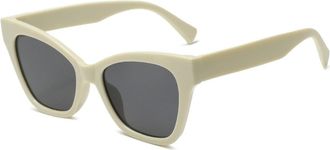 Generic Trendy Men And Women Square Frame Photo Shooting Sunglasses Outdoor Commuter Sports Beach Vacation Party(Beige)