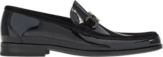 Ferragamo Gancini Ornament Patent Leather Loafers, Size 10.5 EE