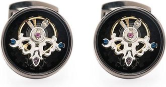 Tateossian Gemelli con effetto ingranaggio - Nero