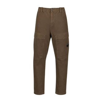 C.P. Company C.p. Company, Broeken, Heren, Bruin, M, Katoen, Stretch Sateen No Side Seams Lens Cargo Broek