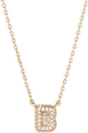 BP. Pavé Crystal Initial Necklace in B- 14K Gold Dipped at Nordstrom