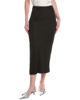 Rag & Bone Rag & Bone Gwenyth Leather-Trim Midi Skirt