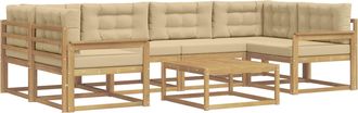 vidaXL Conjunto De Sof&aacute;s De Exterior 5 Uds. Y Beige Vidaxl