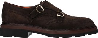 Santoni Herrens Derby Wildleder Braun/Moro Head