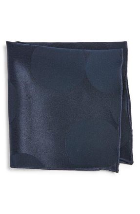 Clifton Wilson Navy Circles Silk Pocket Square at Nordstrom