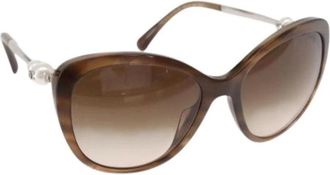 Chanel Pre-owned Accessories, female, Brown, Size: ONE SIZE Pre-owned Plastic Sunglasses