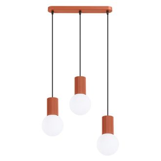 Sollux Lighting L&aacute;mpara colgantes ocre rojo aluminio/vidrio alt. 120 cm