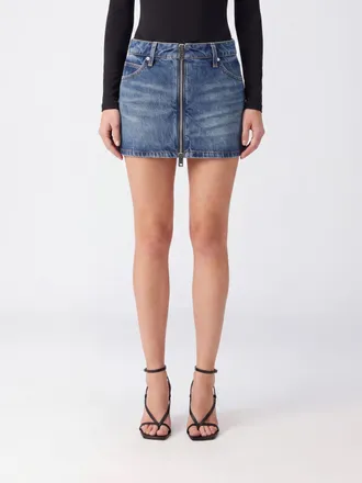 Alexander Wang Minigonna slim fit in denim di cotone con vita media