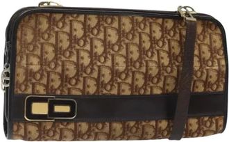Dior Pre-owned Shoulder Bags, female, Brown, Size: ONE SIZE Pre-owned Trotter Canvas Shoulder Bag