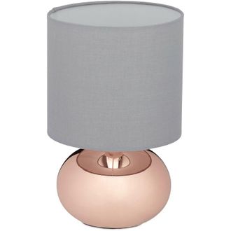 Relaxdays Relaxdays - bedside lamp touch dimmable, modern touch lamp with 3 levels, E14, table lamp with cable, 28 x 18 cm, copper
