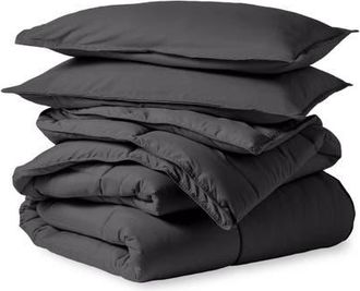 Bare Home All-Season Down Alternative Comforter Set - Oversized King in Forged Iron Grey at Nordstrom