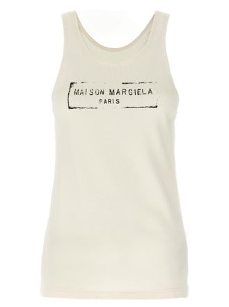Maison Margiela Beige Logo tank top