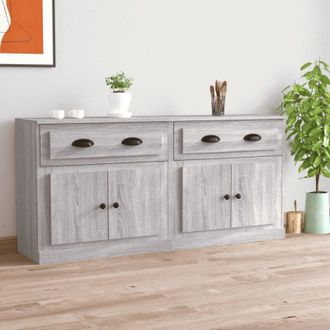 vidaXL vidaXL Credenze 2 pz Grigio Sonoma in Legno Multistrato