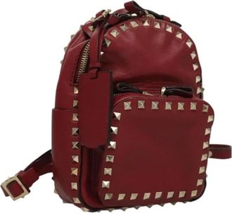 Valentino Pre-owned Leren Rugzak - Dames - Vintage Rugzakken - Rood - ONE Size - Leer - Vintage