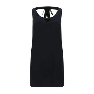 Prada Short Dresses, female, Black, Size: XS Bead Detail Sleeveless Mini Dress