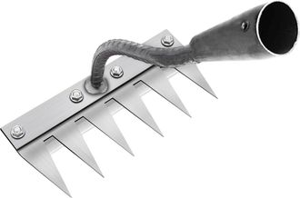 OEM Rastrillo De Metal Multifuncional Para Desherbar, Rastrillo De Jard&iacute;n De 6 P&uacute;as, Rastrillo De Jard&iacute;n Port&aacute;til Para Desherbar, Herramienta De Jard&iacute;n Pa