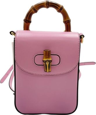 Gucci Pink Leather Handbag Shoulder Bag Tote Bag (Pre-Owned)