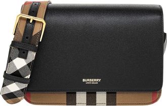 Burberry Mackford House Check Canvas & Leather Bag