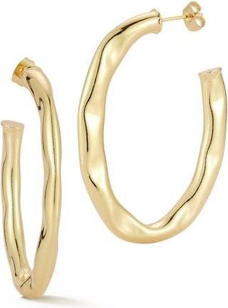 Glaze Jewelry Wavy Oval Hoop Earrings in Gold at Nordstrom Rack