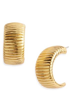 Karine Sultan Snakeskin Textured Hoop Earrings in Gold at Nordstrom