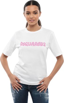 Dsquared2 White Logo Crew Neck T-Shirt