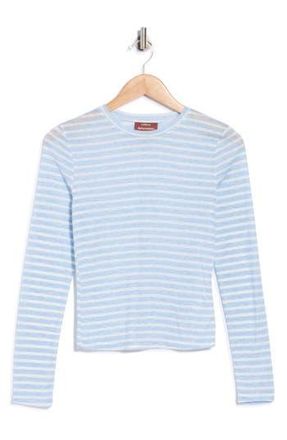 Reformation Olympia Stripe Long Sleeve T-Shirt in Blue White Stripe at Nordstrom Rack, Size X-Small