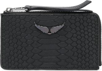 Zadig&Voltaire logo-plaque leather purse - women - Calf Leather/Cotton - One Size - Black